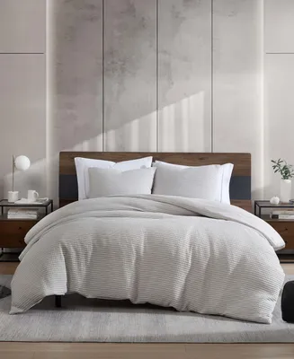 Kenneth Cole New York Solid Waffle 3 Piece Duvet Cover Set