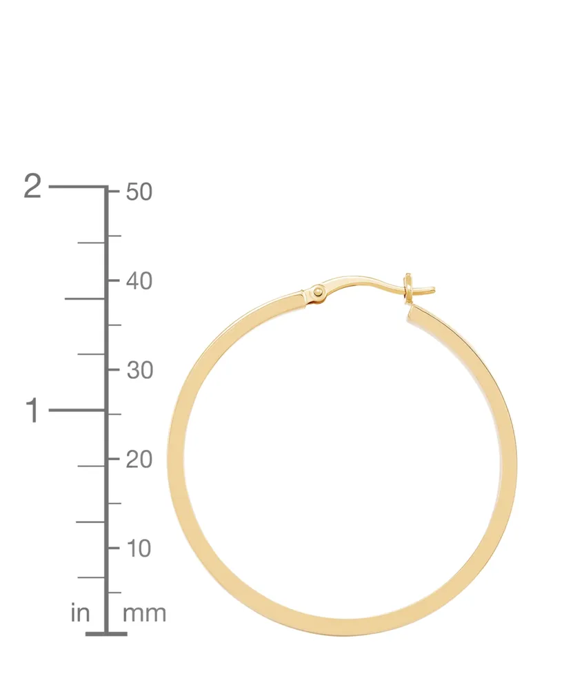 Square Edge Hoop Earrings (40mm) in 14k Gold
