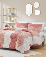 Intelligent Design Cassie Ombre Shaggy Faux Fur 3 Piece Comforter Set, Full/Queen