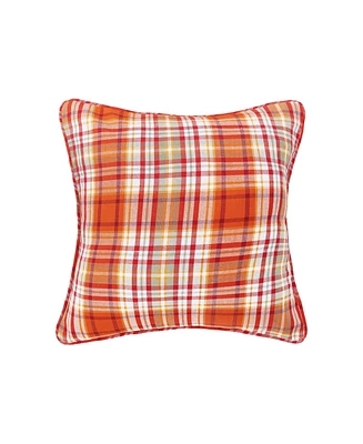 18" x 18" Briar Plaid Decor Decoration Fall Woven Throw Pillow For Sofa Couch Or Bed
