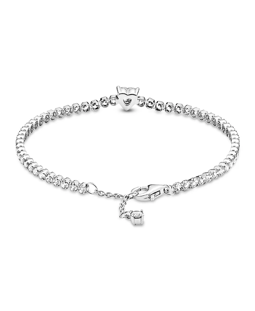 Pandora Cubic Zirconia Sparkling Heart Tennis Bracelet