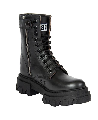 Black Leather Combat Boots By Urbnkicks