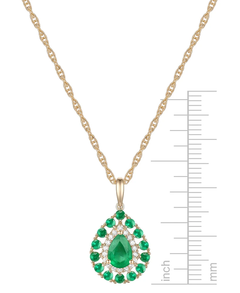 Sapphire (1-1/2 ct. t.w.) & Diamond (1/10 Teardrop 18" Pendant Necklace 14k Gold (Also Emerald and Ruby)