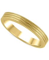 Raised Textured Multirow Stackable Band 14k Gold