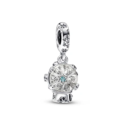 Pandora Cubic Zirconia Snowflake Snow Globe Dangle Charm