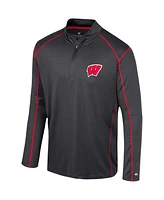 Men's Colosseum Black Wisconsin Badgers Cameron Quarter-Zip Windshirt