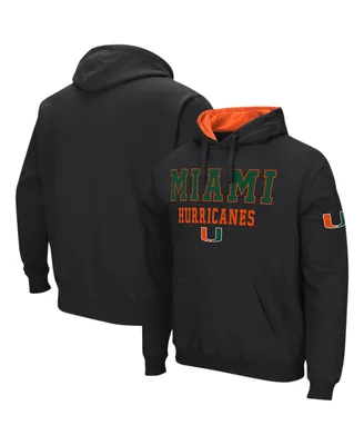 Men's Colosseum Black Miami Hurricanes Sunrise Pullover Hoodie