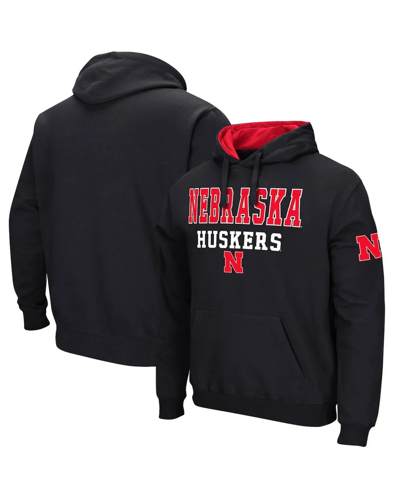 Men's Colosseum Black Nebraska Huskers Sunrise Pullover Hoodie