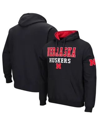 Men's Colosseum Black Nebraska Huskers Sunrise Pullover Hoodie