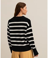 Lilysilk Women's The Gilly Stripe Sweater