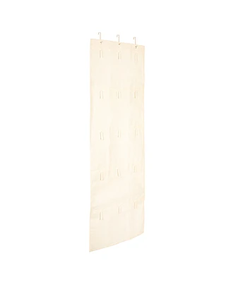 Household Essentials Over The Door Cotton Blend Cap and Hat Organizer with 15 Stay-Put Hangers