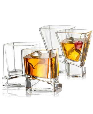 JoyJolt Carre Barware Collection, Set of 4