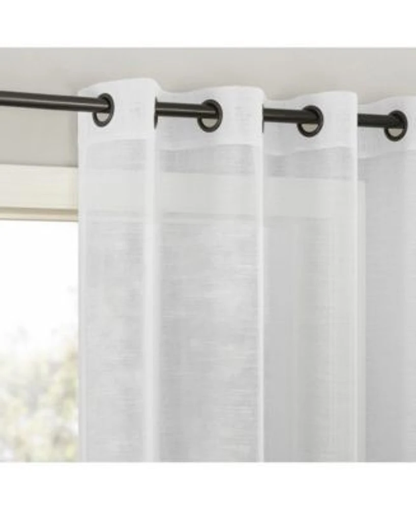 Slub Textured Linen Blend Grommet Top Curtain