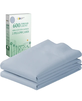 Luxuriously Soft Hotel Quality 600 Thread Count, 100% Cotton Set of 2 Cases