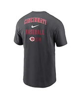 Men's Nike Charcoal Cincinnati Reds Logo Sketch Bar T-shirt