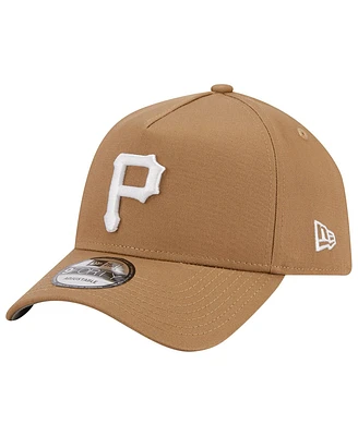 Men's New Era Khaki Pittsburgh Pirates A-Frame 9FORTY Adjustable Hat