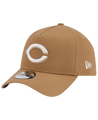 Men's New Era Khaki Cincinnati Reds A-Frame 9FORTY Adjustable Hat
