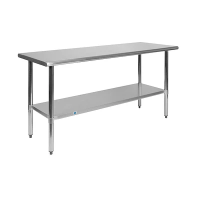 Stainless Steel 18 Gauge Prep And Work Table With Undershelf