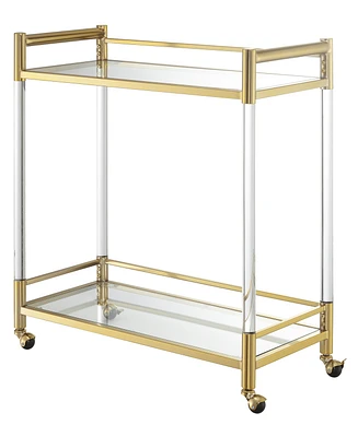 Convenience Concepts 30.5" Glass Royal Crest 2 Tier Acrylic Bar Cart