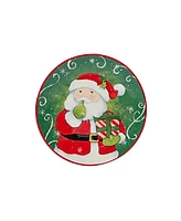 Holiday Magic Santa 4 Piece Canape Plate Set