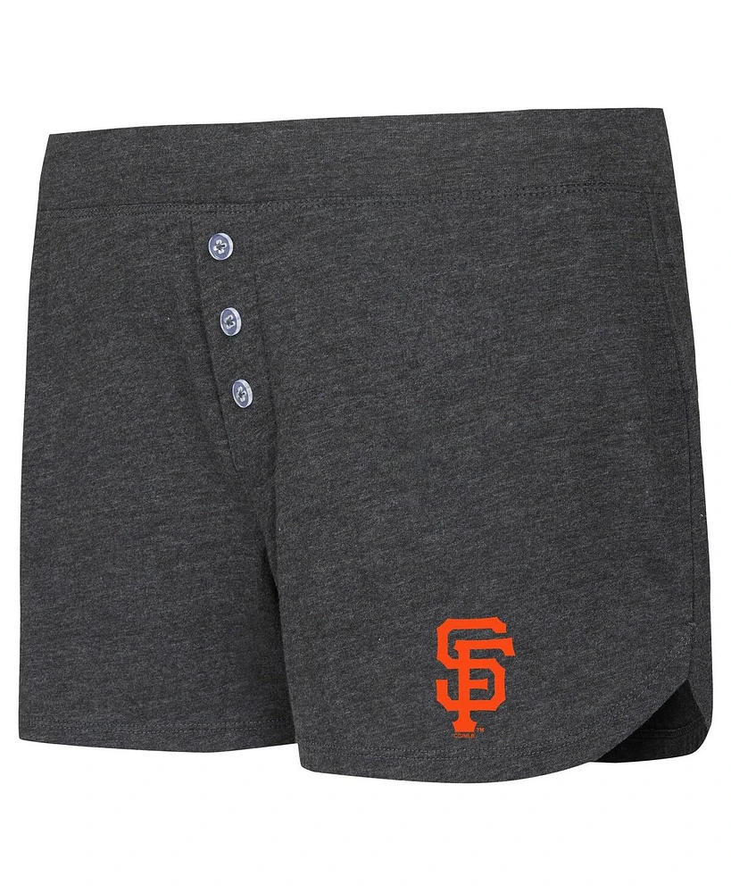 Women's Concepts Sport Black San Francisco Giants Meter Knit Long Sleeve T-shirt and Shorts Set