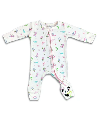 Bellabu Bear Baby Girls Mermaid Convertible Footie Pajama