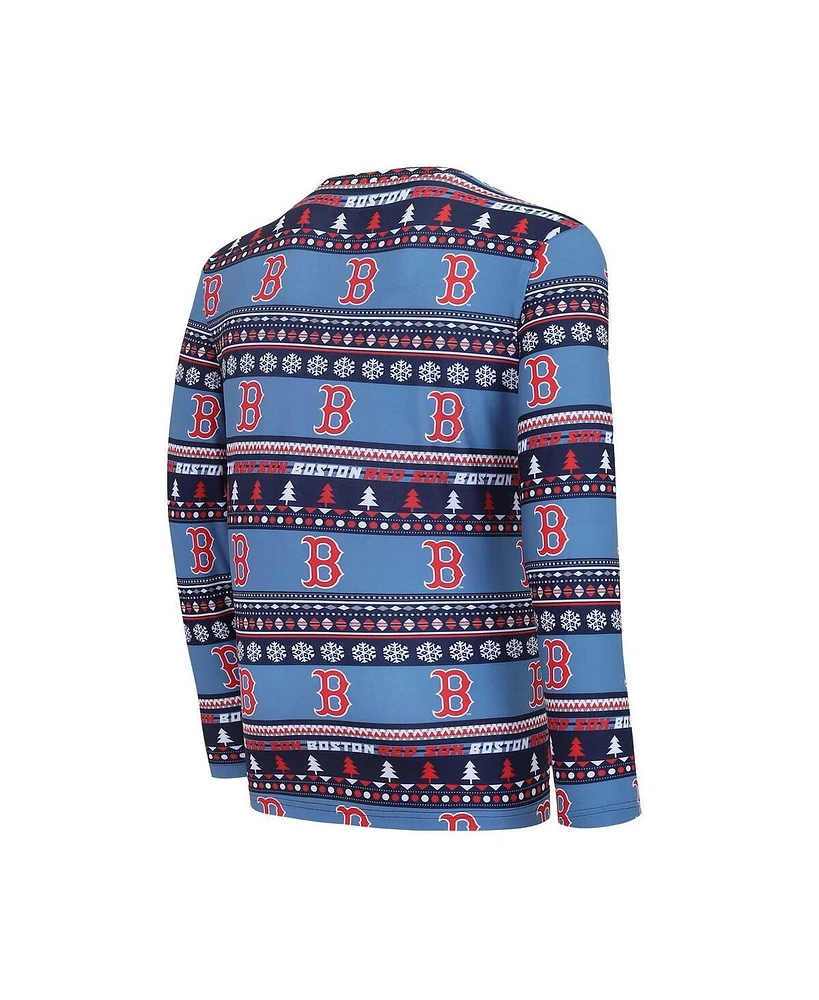Men's Concepts Sport Navy Boston Red Sox Knit Ugly Sweater Long Sleeve Top and Pants Set