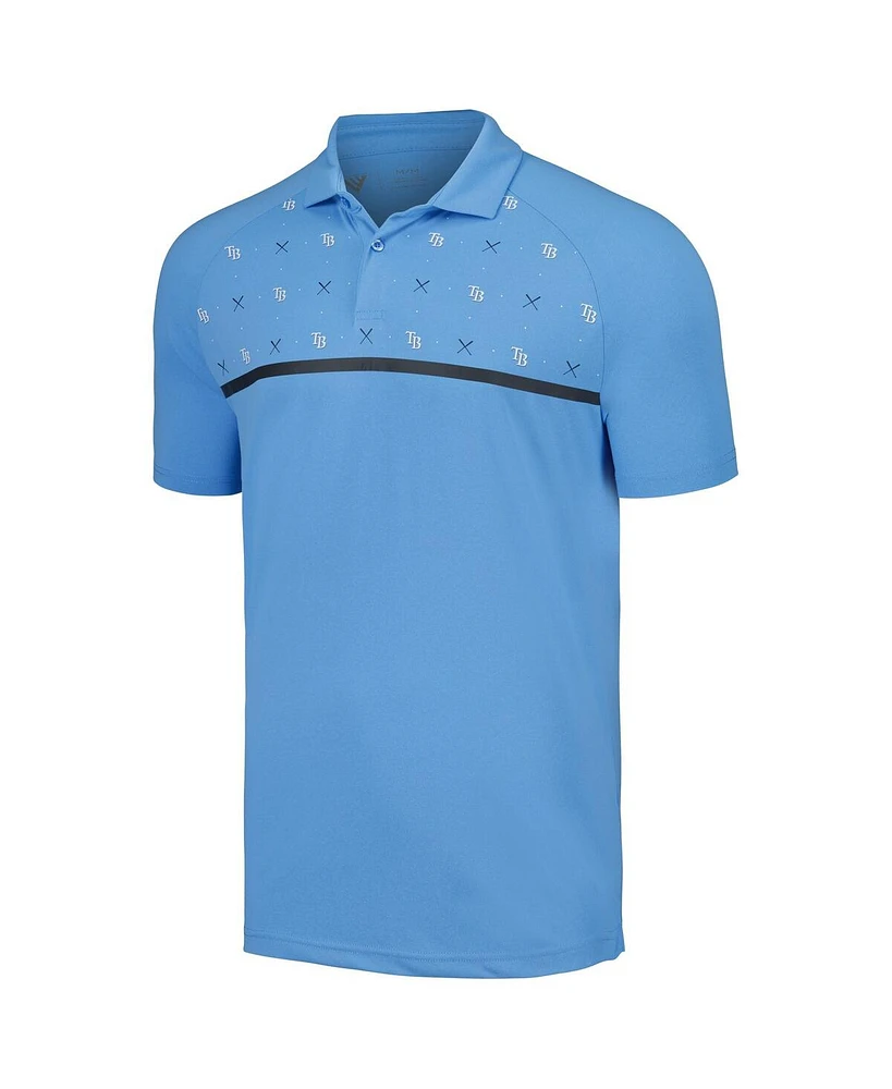 Men's LevelWear Light Blue Tampa Bay Rays Sector Batter Up Raglan Polo Shirt