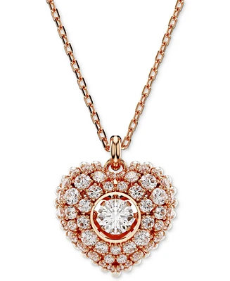 Swarovski Hyperbola Heart Pendant Necklace, 15" + 2-3/4" extender