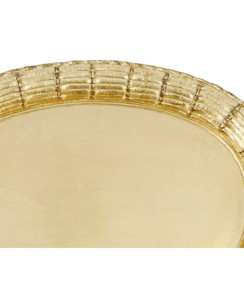 Florentine Wooden Accessories Basketweave Large Oval Tray