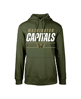 Big Boys LevelWear Olive Washington Capitals Podium Fleece Pullover Hoodie