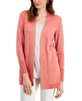 Jm Collection Women's Button-Sleeve Flyaway Cardigan, Exclusively at Macy's