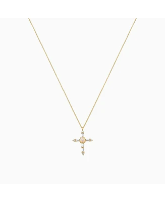 Opal Cross Necklace – Minimalist Summer Jewelry, Trending for Summer