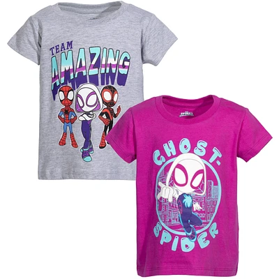 Spidey and His Amazing Friends Toddler Girls Marvel 2 Pack T-Shirts
