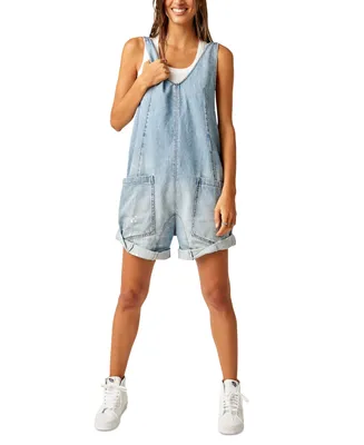 Free People Women's Cotton High Roller V-Neck Shortall