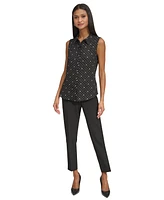 Karl Lagerfeld Paris Women's Logo Sleeveless Shirt