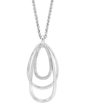 Effy Diamond Multi Orbital 18" Pendant Necklace (1/4 ct. t.w.) in Sterling Silver