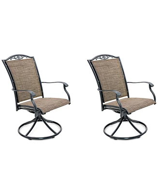 Wythburn Mix and Match Filigree Sling Outdoor Swivel Chairs, Set of 2, Created for Macy's