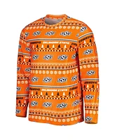 Men's Concepts Sport Orange Oklahoma State Cowboys Swivel Long Sleeve T-shirt and Pants Sleep Set