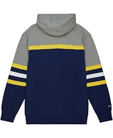 Men's Mitchell & Ness Navy Michigan Wolverines Head Coach Pullover Hoodie