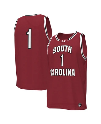 Men's Under Armour #1 Garnet South Carolina Gamecocks Replica Basketball Jersey