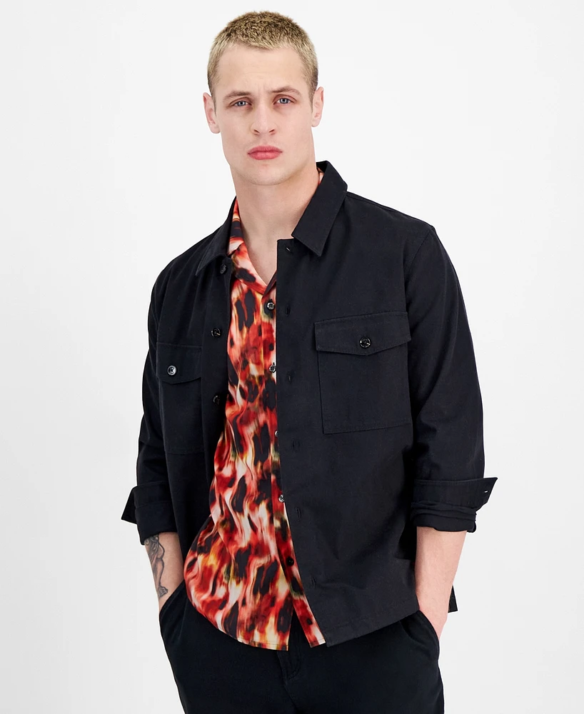 Hugo by Boss Men's Oversized-Fit Shirt Jacket