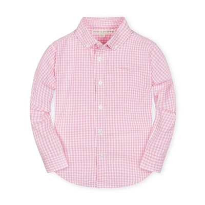 Hope & Henry Boys Stretch Poplin Long Sleeve Button Down Shirt