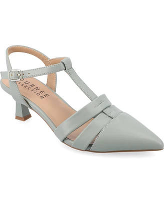Journee Collection Women's Jazlynn T Strap Kitten Heel Dress Pumps