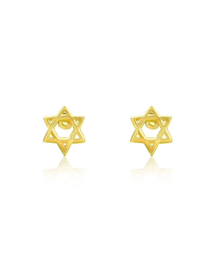 Etoielle Yellow Gold Tone Star of David Studs Earrings