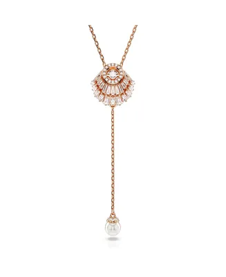 Swarovski Shell, White, Rose Gold-Tone Idyllia Y Pendant Necklace
