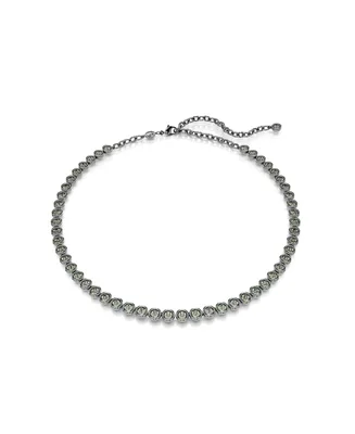 Swarovski Round Cut, Gray, Ruthenium Plated Imber Tennis Necklace
