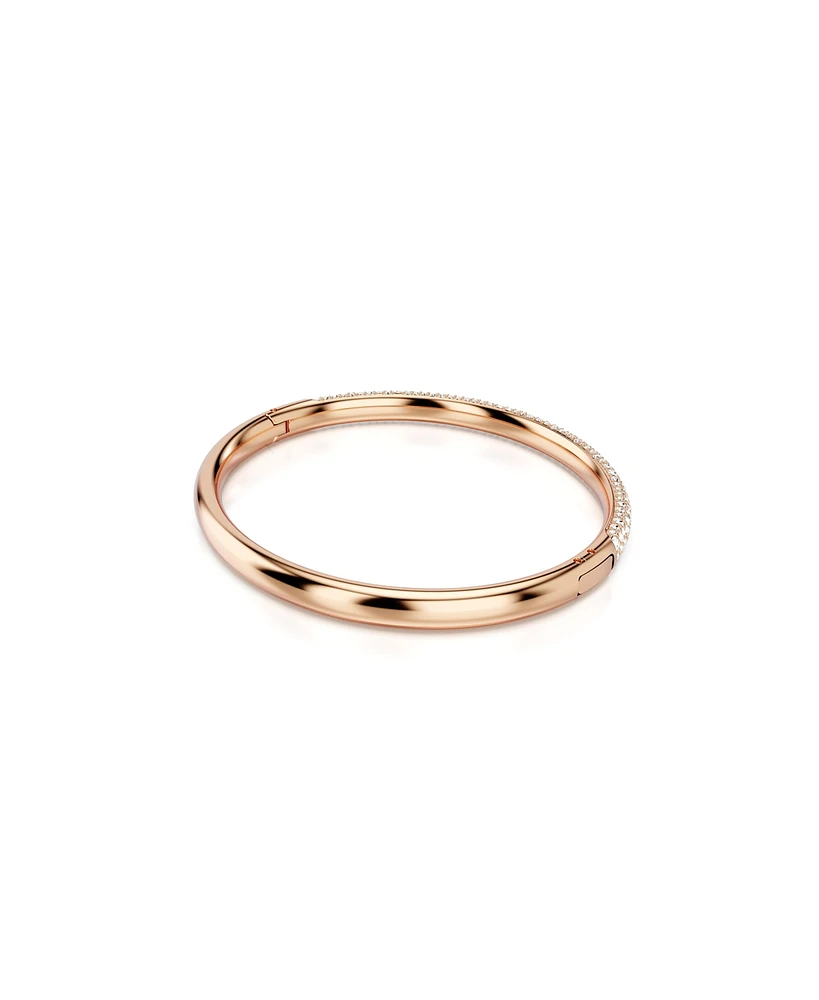 Swarovski Snow Pave, White, Rhodium Plated or Rose Gold-Tone Meteora Bangle Bracelet