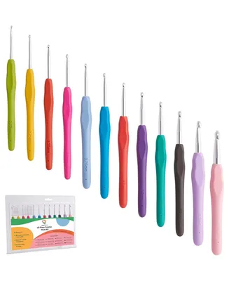 Jumbl JumblCrafts Crochet Hook Set, 12 Colorful Ergonomic Crochet Hooks