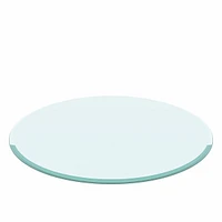 28 Inch Round Tempered Glass Table Top Clear Glass 3/8 Inch Thick Beveled Polished Edge